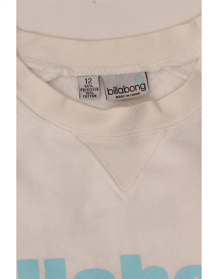 BILLABONG Женский свитер с рисунком UK 12, средний белый полиэстер