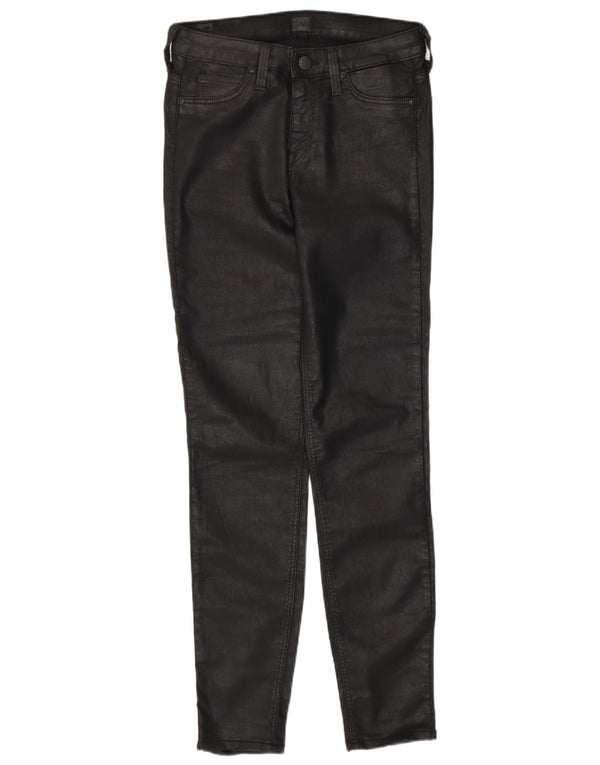 Женские вощеные брюки джеггинсы Lee W28 L29, черные хлопковые