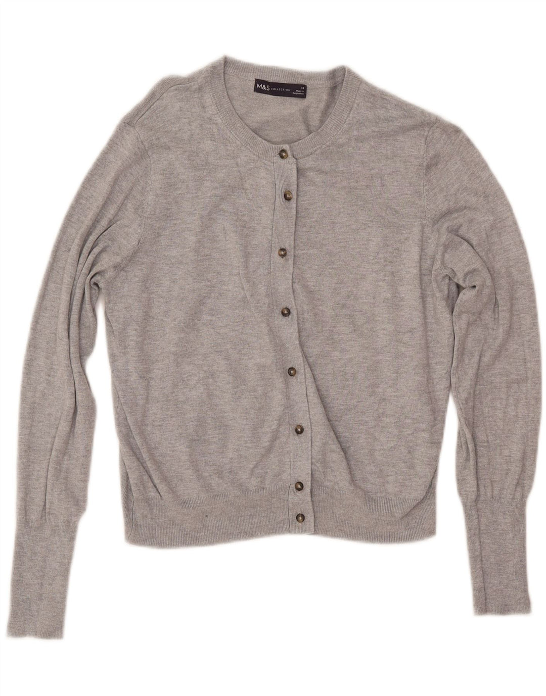 Женский укороченный кардиган MARKS & SPENCER UK 14, средний серый вискоза