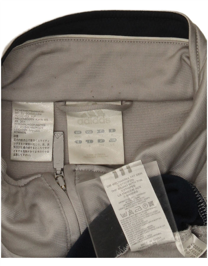 Мужская спортивная куртка ADIDAS UK 44/46, большой серый полиэстер с цветными блоками