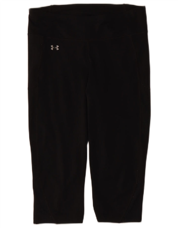 Женские леггинсы-капри Under Armour с рисунком, Великобритания 14, большой размер, черный полиэстер