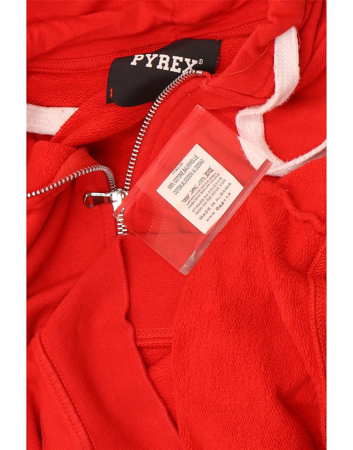 Женский свитер с капюшоном и молнией с графическим рисунком Pyrex UK 14, хлопковый средний красный цвет