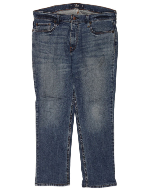 Мужские прямые узкие джинсы Hollister W33 L27, синий хлопок