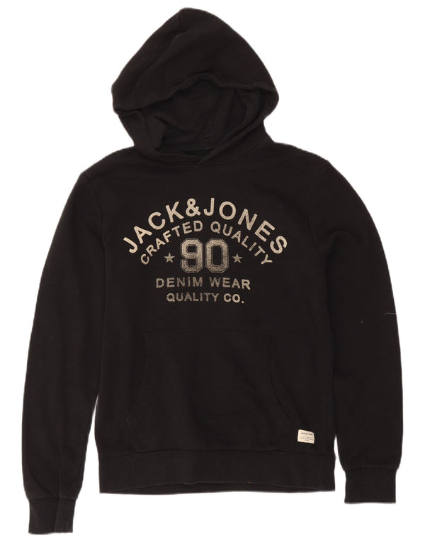 Мужской джемпер с капюшоном Jack & Jones с рисунком XS, черный хлопок