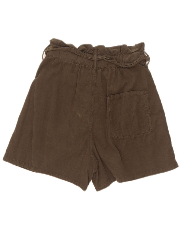 Женские вельветовые шорты Zara с высокой талией EU 36 XS W26 Хаки, хлопок