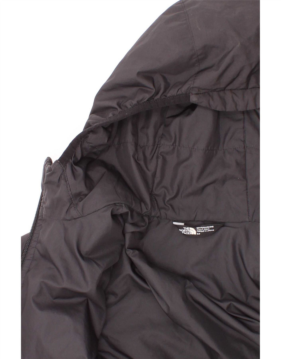 Стеганая куртка с капюшоном и графическим рисунком для мальчиков The North Face, 7–8 лет, маленькая, черная
