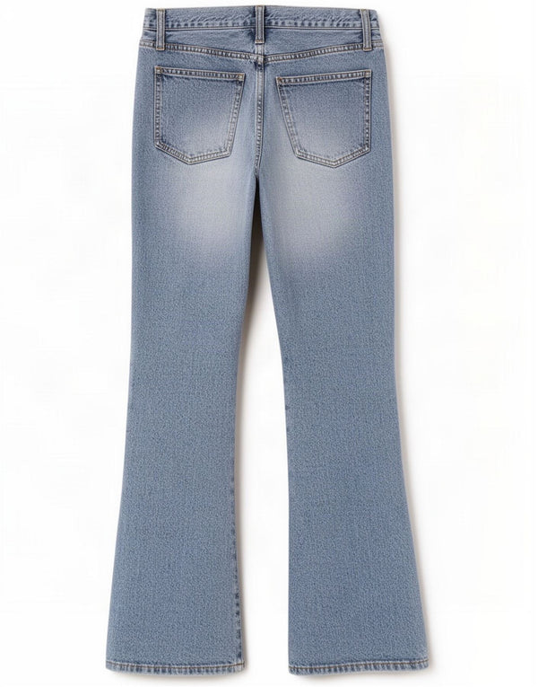 Женские расклешенные джинсы Benetton IT 42 Medium W32 L30 Синий хлопок