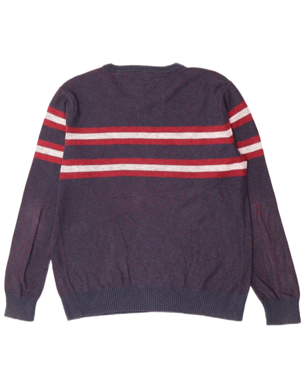 Свитер Tommy Hilfiger для мальчиков с круглым вырезом 14–15 лет, размер XL, в синюю полоску