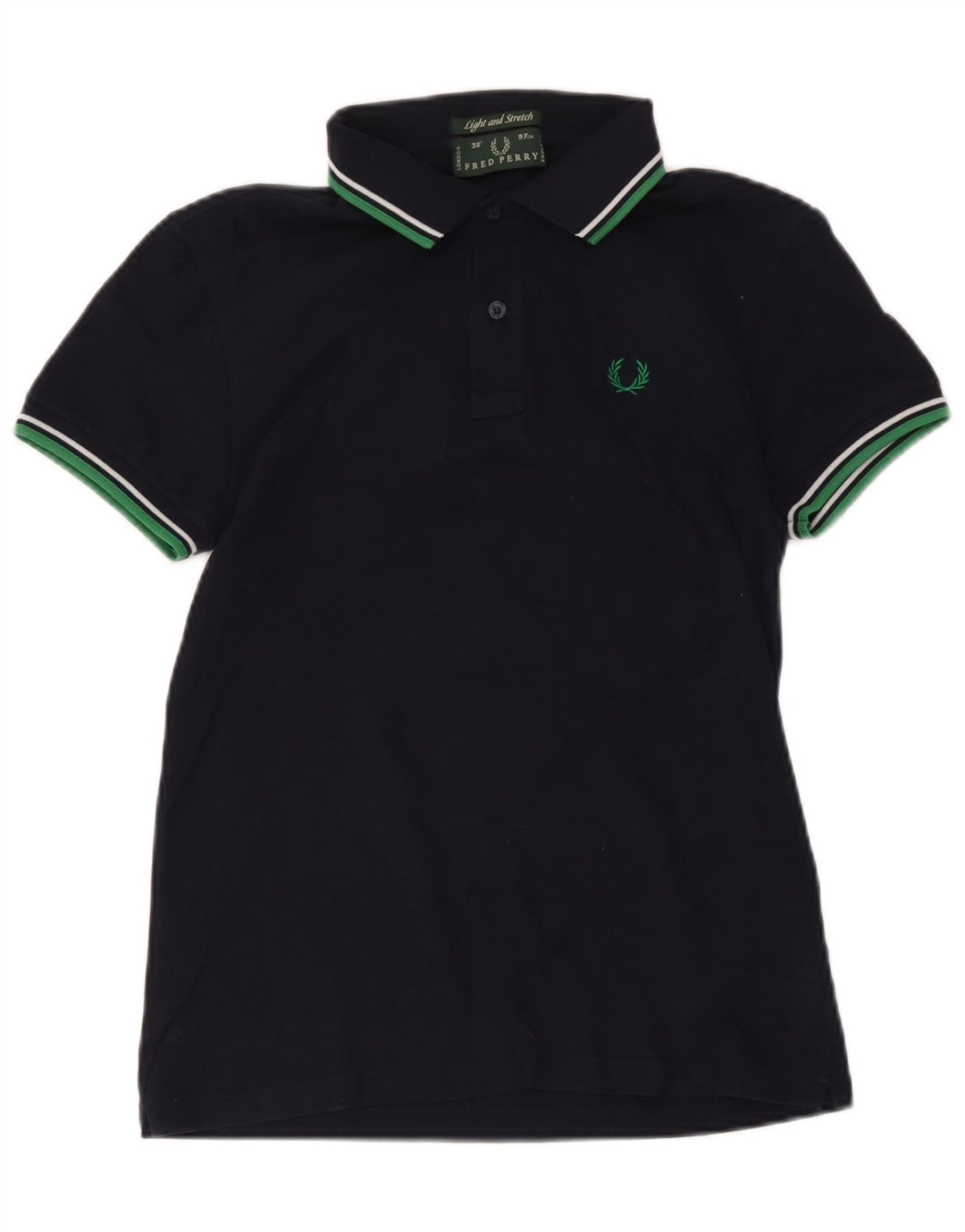 Мужская рубашка-поло Fred Perry, маленькая, темно-синяя, хлопковая полоска