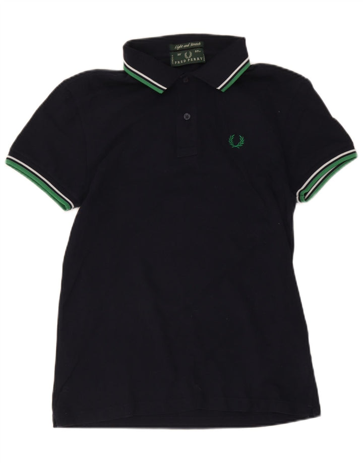 Мужская рубашка-поло Fred Perry, маленькая, темно-синяя, хлопковая полоска