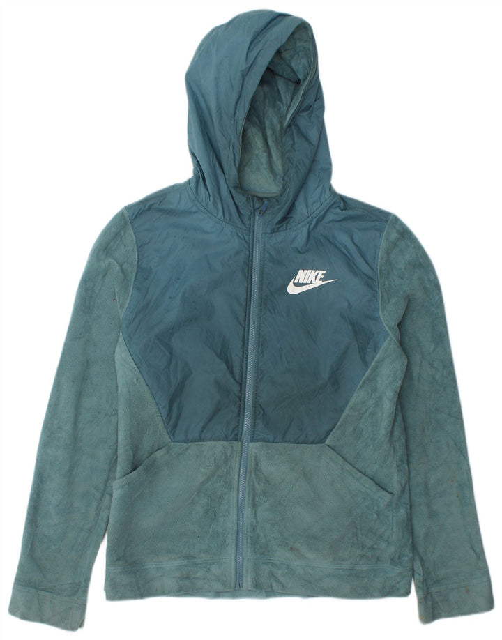 Женская флисовая куртка с капюшоном Nike UK 18 XL, синяя, полиэстер