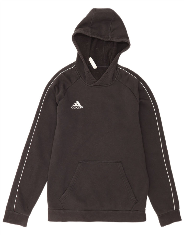Мужской джемпер с капюшоном Adidas среднего размера, черный, хлопок
