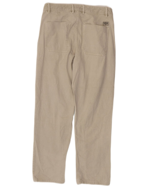 Мужские прямые джинсы Zara EU 42, большие W32 L30, бежевый хлопок
