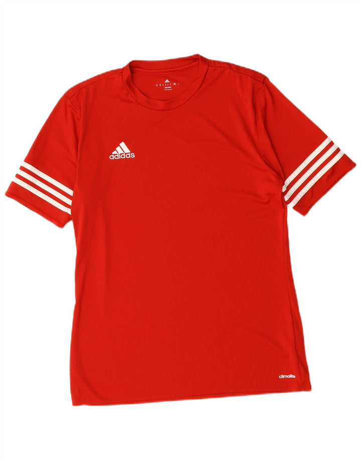 Adidas Мужская футболка Climalite Верх среднего красного цвета из полиэстера