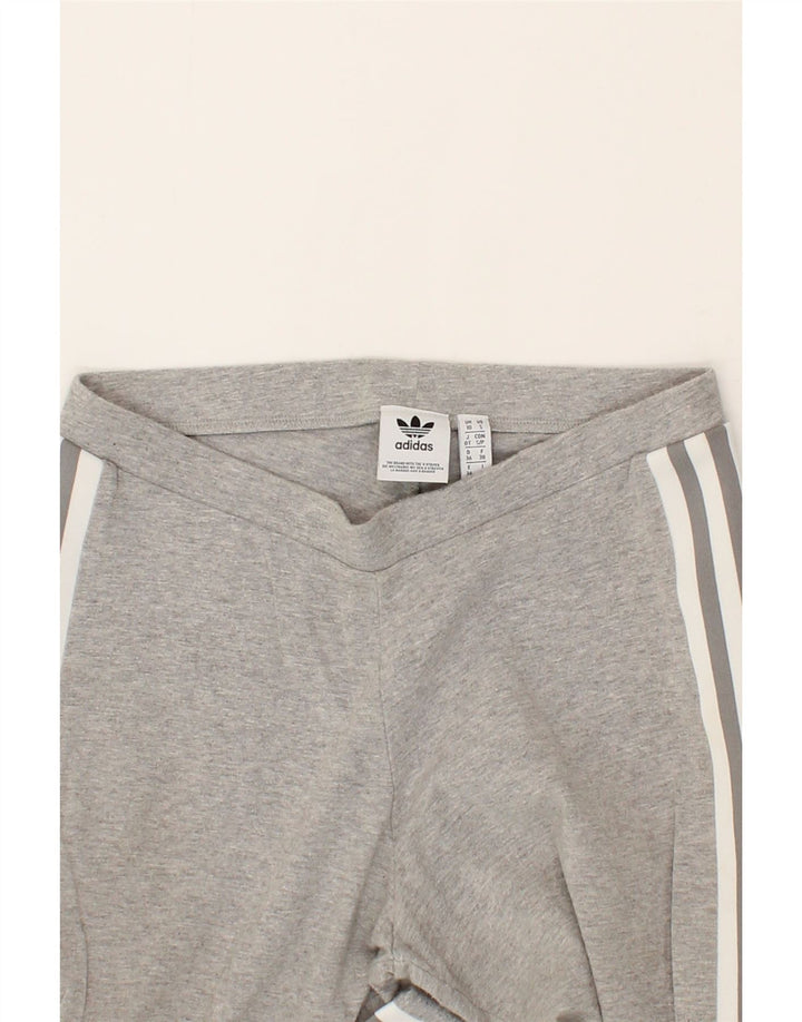 ADIDAS Womens Graphic Leggings UK 10 Small Grey Cotton Vintage Adidas and Second-Hand Adidas from Messina Hembry 