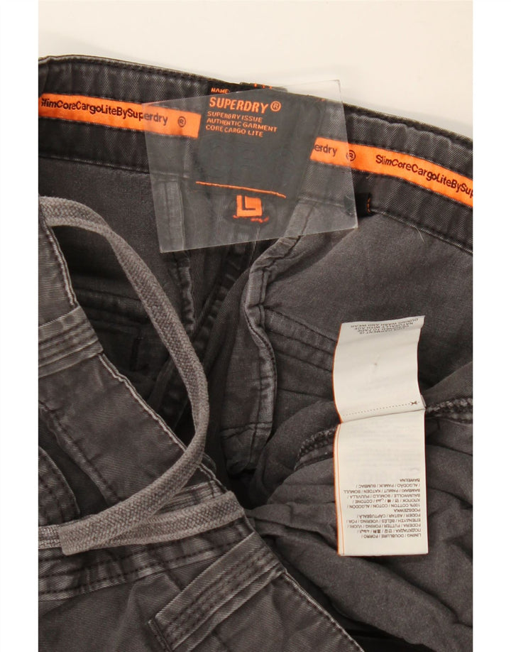 SUPERDRY Мужские узкие брюки-карго, большие W36 L33, серые, хлопок