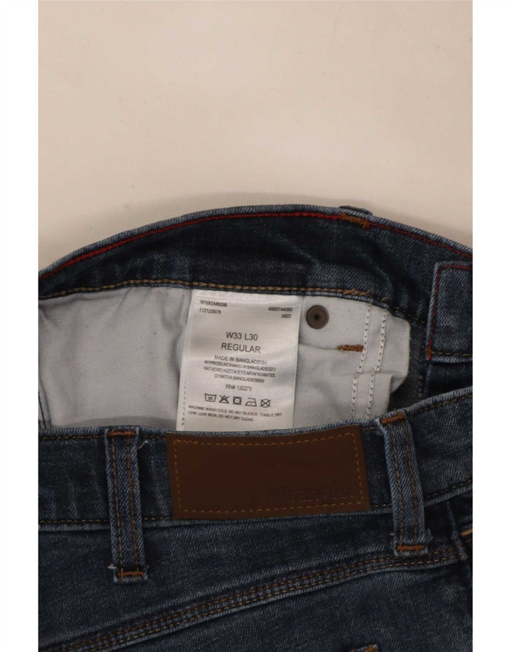 Мужские обычные прямые джинсы Wrangler W33 L30, синий хлопок