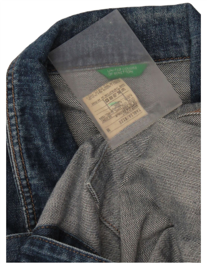 Женская джинсовая куртка Benetton UK 14, хлопок среднего синего цвета