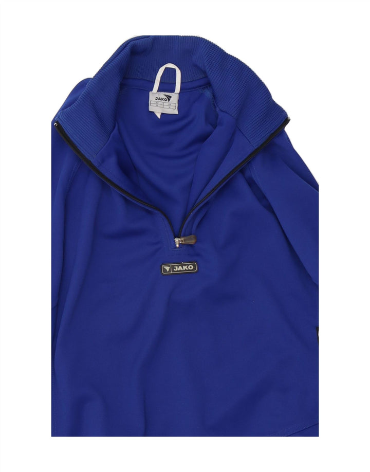 JAKO Mens Zip Neck Sweatshirt Jumper Medium Blue Polyester Vintage Jako and Second-Hand Jako from Messina Hembry 