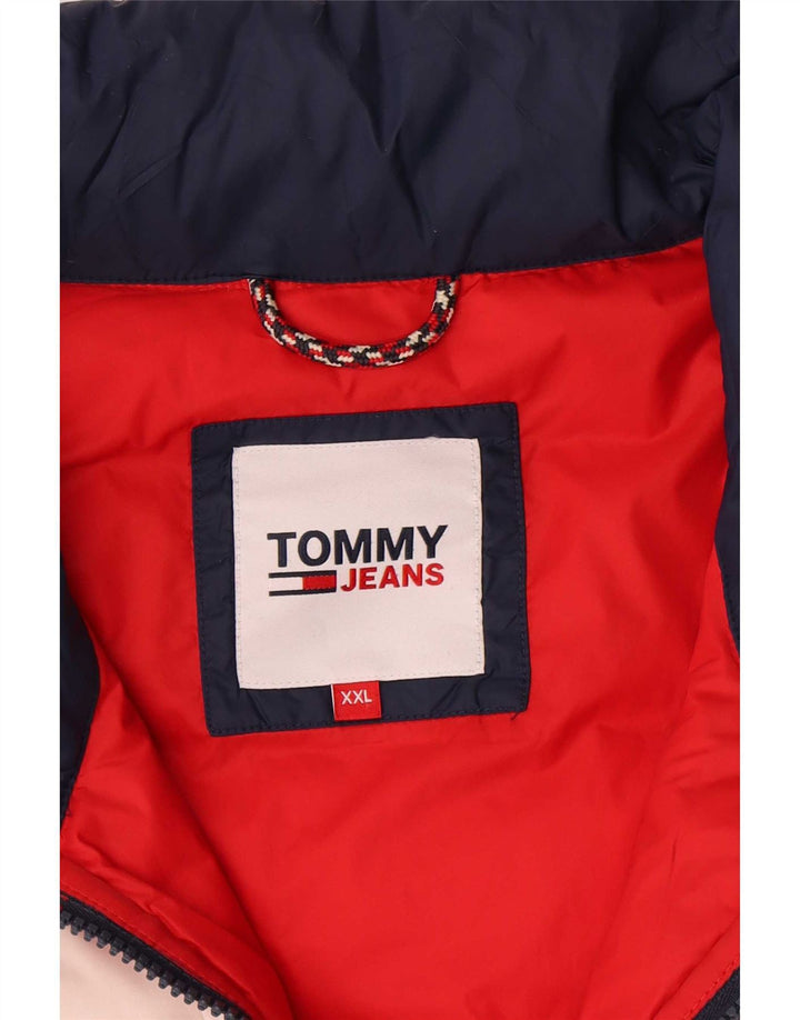 Мужская стеганая куртка Tommy Hilfiger UK 44 2XL синяя из полиамида с цветными блоками