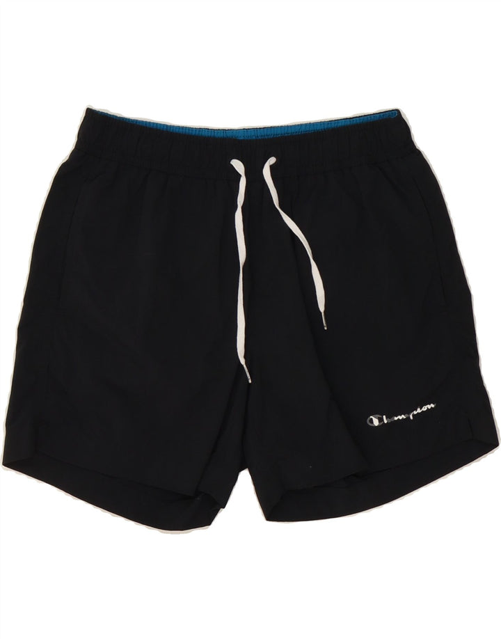 CHAMPION Mens Sport Shorts Small  Black Polyester Vintage Champion and Second-Hand Champion from Messina Hembry 