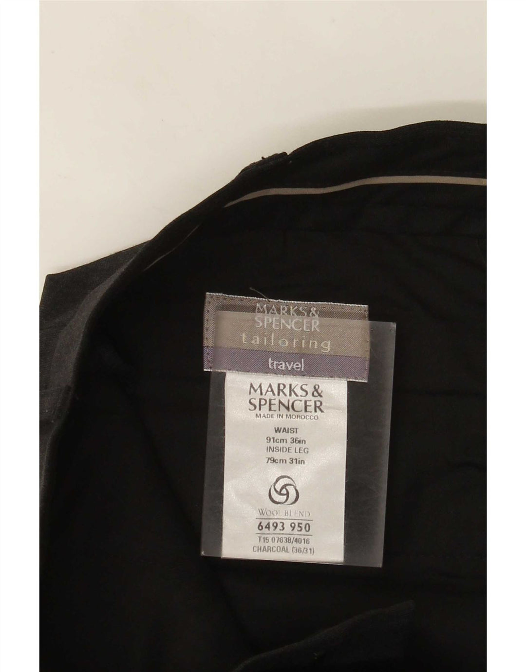 Мужские костюмные брюки Marks & Spencer W36 L31 серого цвета из полиэстера