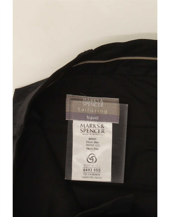 Мужские костюмные брюки Marks & Spencer W36 L31 серого цвета из полиэстера