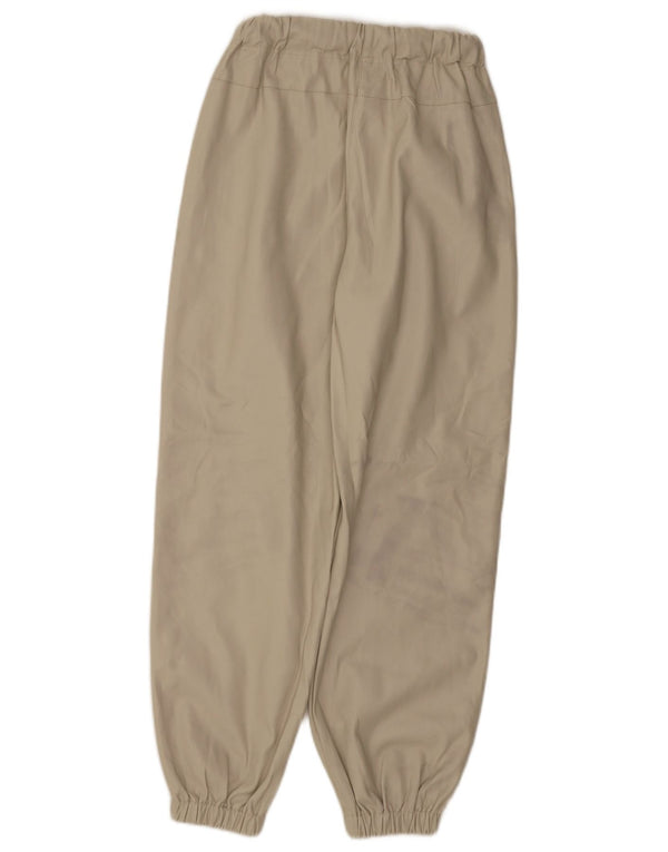 Topshop Женские брюки-джоггеры из искусственной кожи UK 6 XS W24 L27 Бежевые