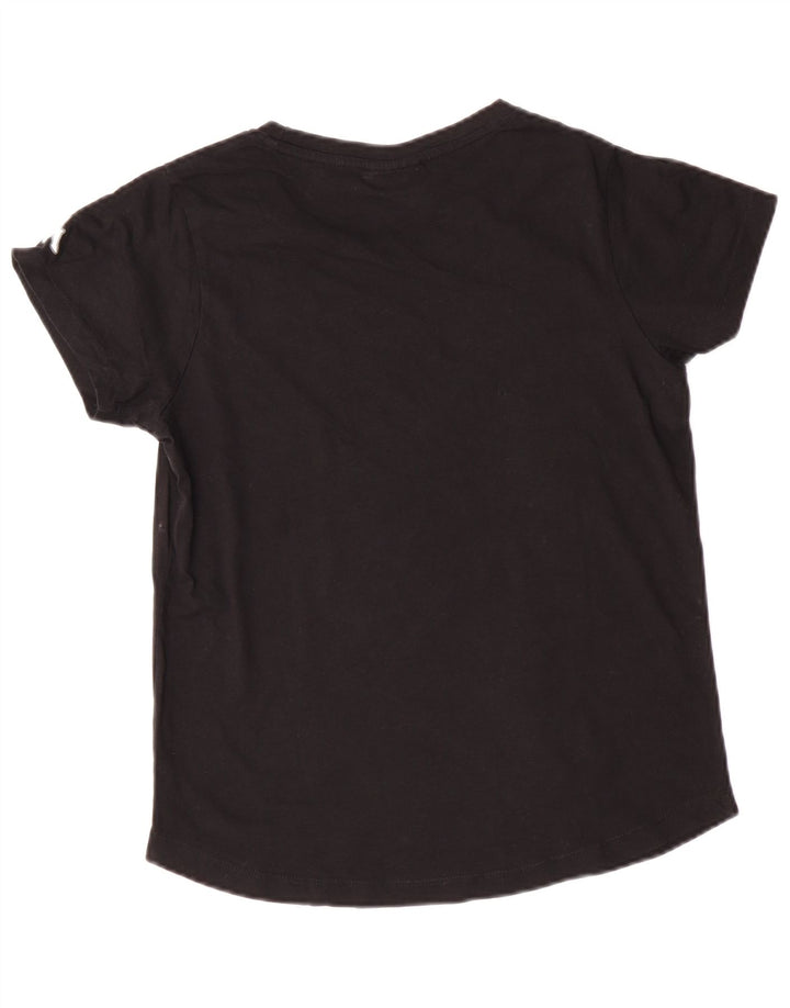 KAPPA Женская футболка с рисунком Top UK 10, маленькая, черный хлопок