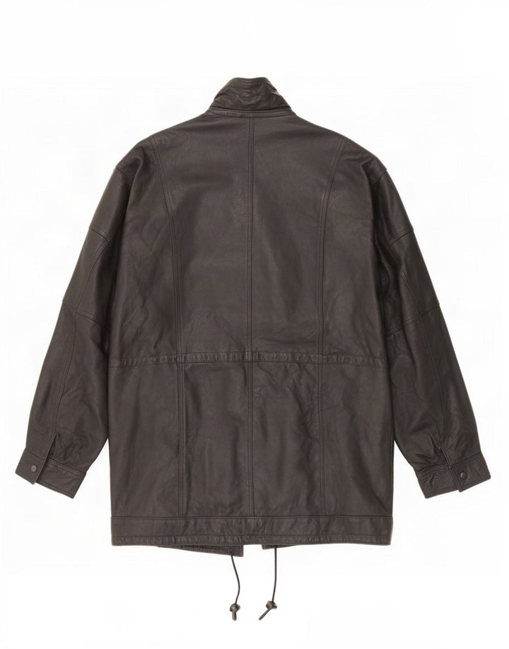 Винтажная мужская кожаная куртка Duffle UK 42 XL, черная