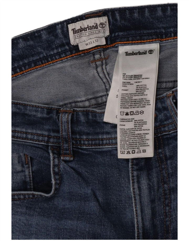 Мужские узкие джинсы Timberland W33 L32 синие, хлопок