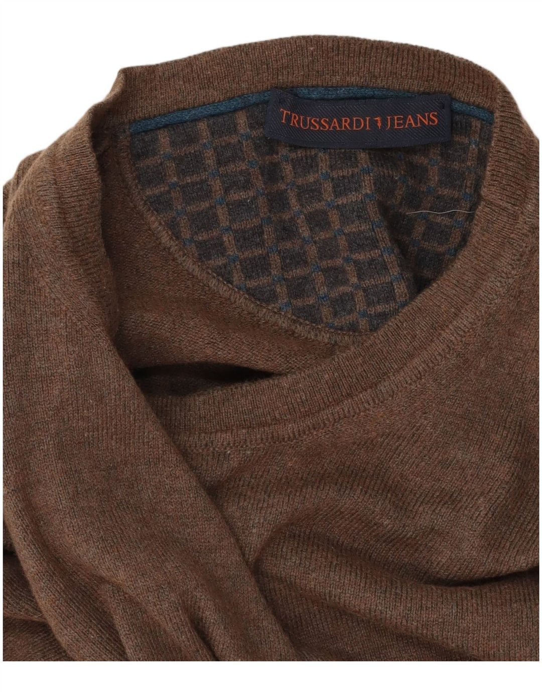 Мужской свитер Trussardi Jeans с круглым вырезом, средний коричневый