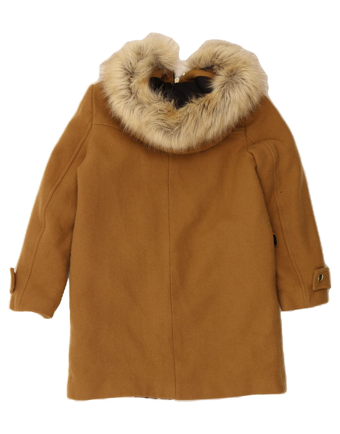 ZARA Womens Hooded Duffle Coat UK 14 Medium Brown Wool Vintage Zara and Second-Hand Zara from Messina Hembry 