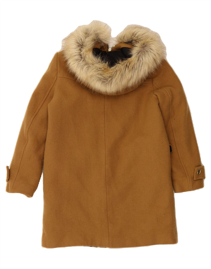 ZARA Womens Hooded Duffle Coat UK 14 Medium Brown Wool Vintage Zara and Second-Hand Zara from Messina Hembry 