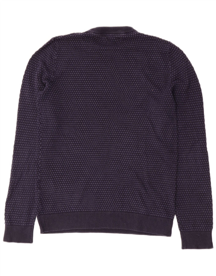 Мужской джемпер с круглым вырезом Jack & Jones, средний темно-синий хлопковый свитер