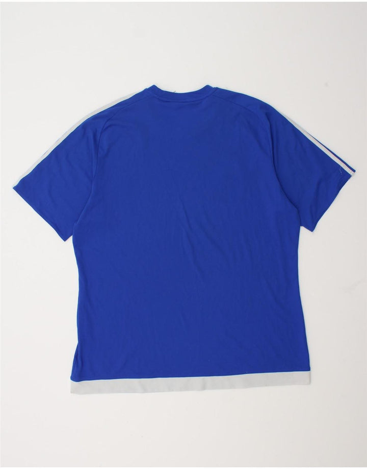 Мужская футболка Adidas Climalite Top XL Синяя с цветными блоками из полиэстера