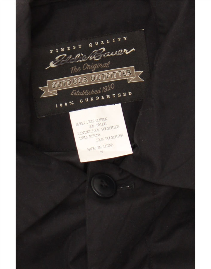 Мужское пальто свободного кроя Eddie Bauer UK 38, средний черный хлопок