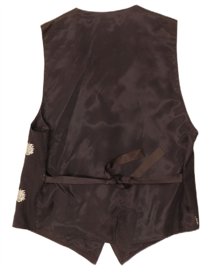 TRU Женский жилет EU 40 Средний Черный Цветочный Ацетат