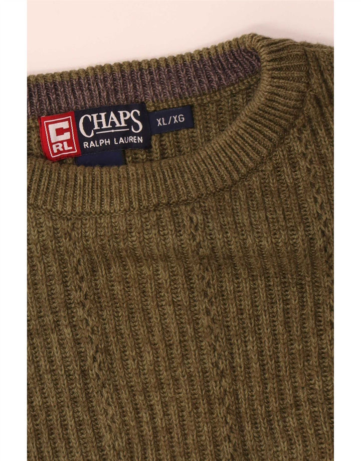 Мужской джемпер с круглым вырезом Chaps XL, хаки