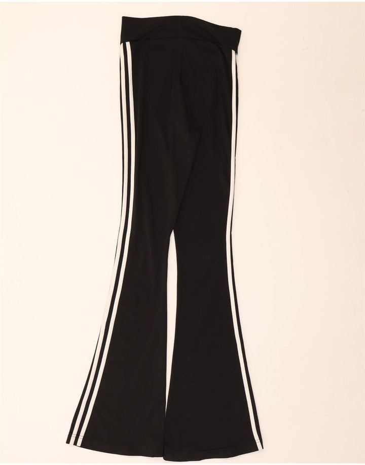 Женские спортивные брюки-клеш Adidas UK 8, маленький черный полиэстер