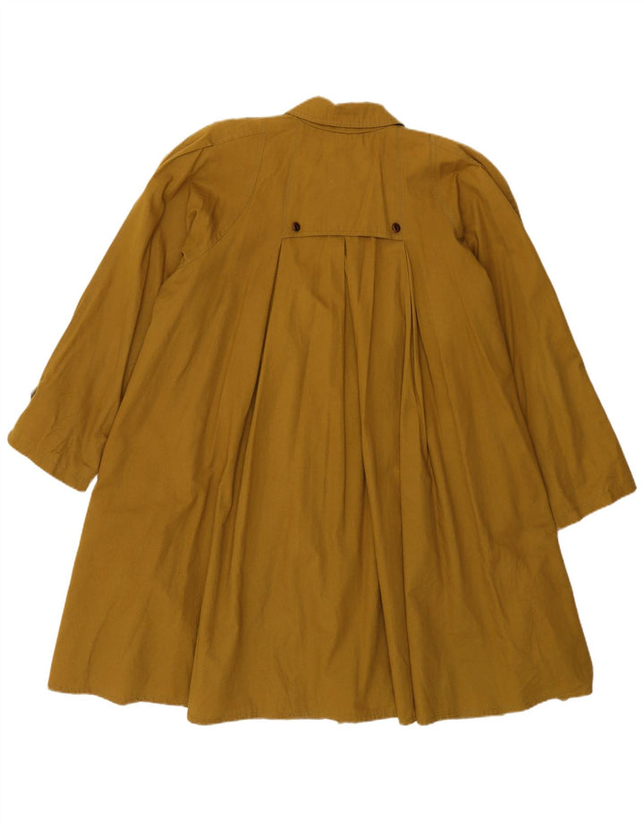 ВИНТАЖНОЕ Женское пальто оверсайз UK 10, маленькое, хаки, ацетат