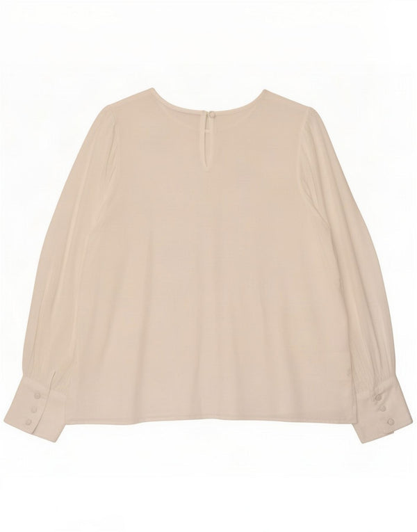Женская блузка с длинными рукавами Marks & Spencer, Великобритания 24 4XL, белая вискоза