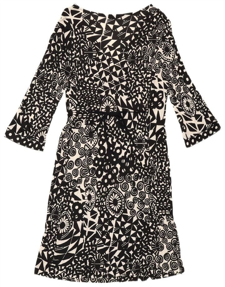 Женское платье А-силуэта с рукавом 3/4 Marella UK 12, средний черный с геометрическим узором