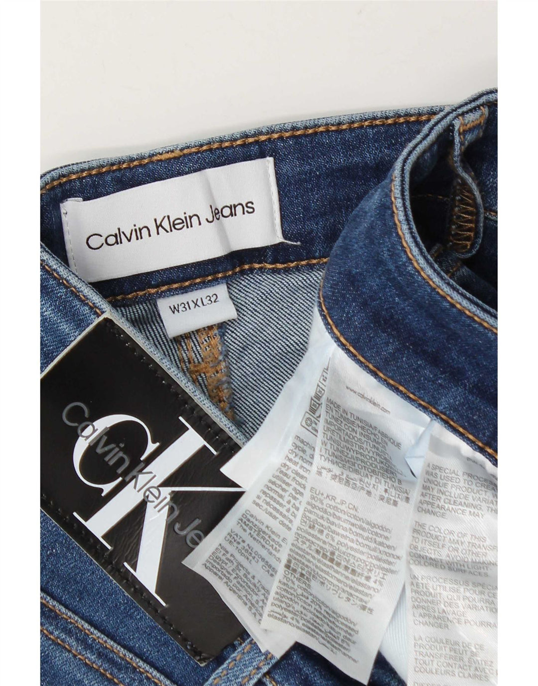 Мужские прямые джинсы Calvin Klein W31 L27, синий хлопок
