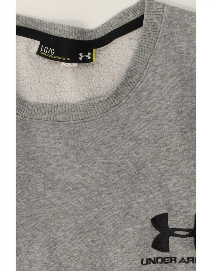 Мужской джемпер с рисунком с рисунком Under Armour, большой серый в крапинку