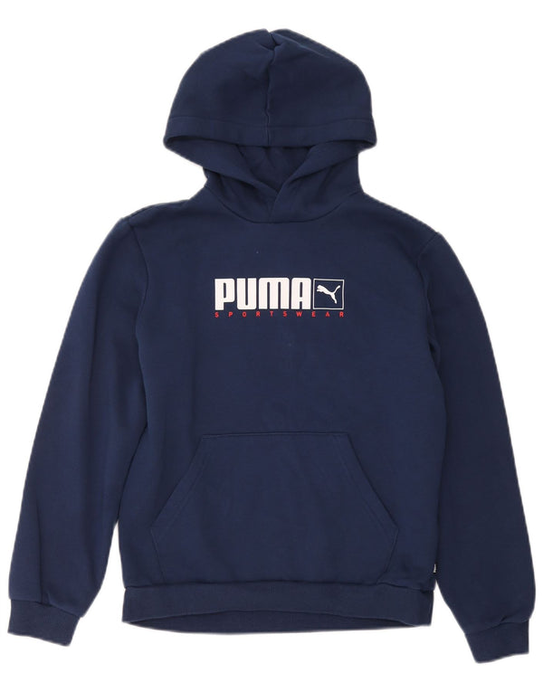 Джемпер с капюшоном Puma для мальчиков 13-14 лет, темно-синий, хлопок
