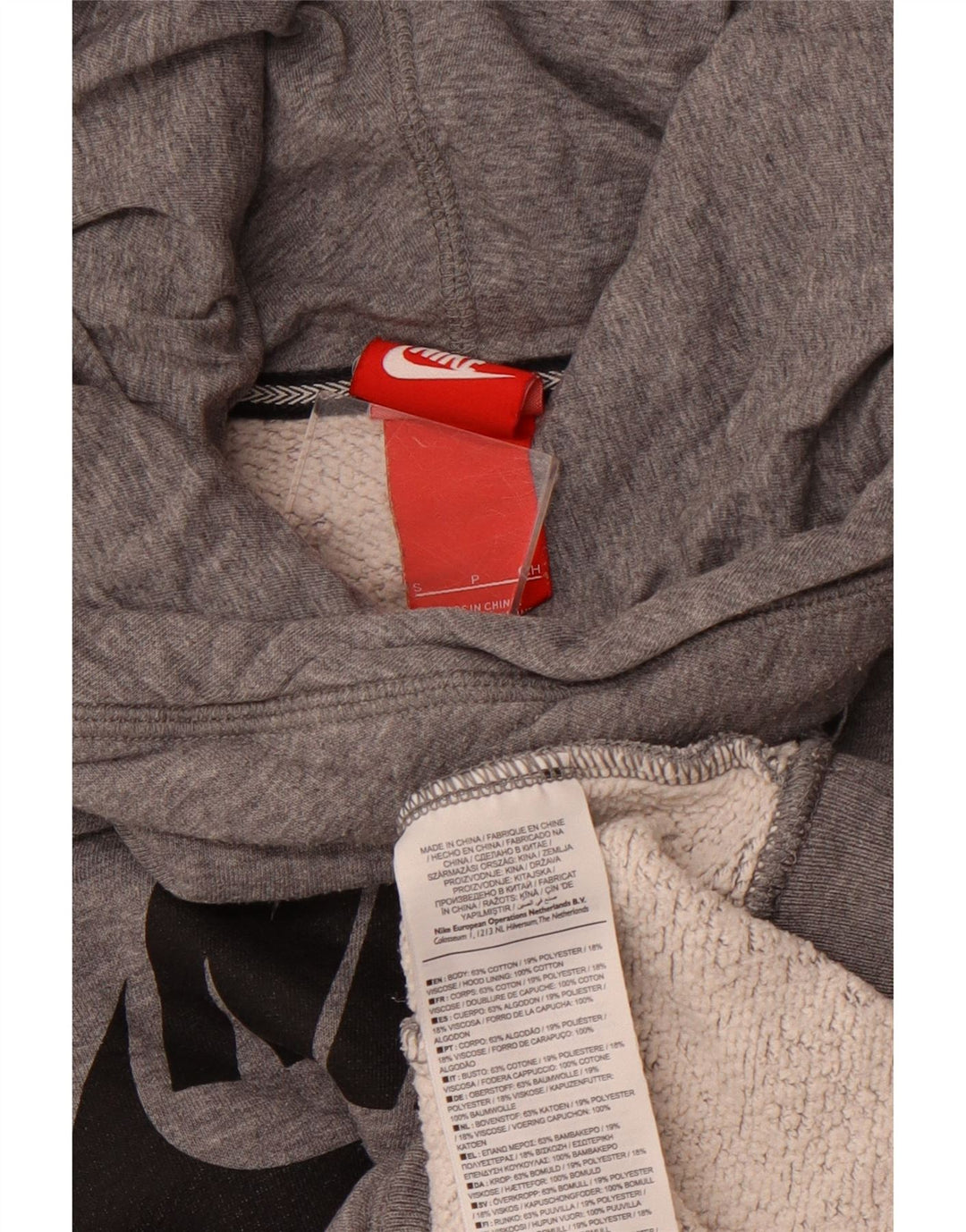 Женский джемпер с капюшоном NIKE UK 10, маленький серый, хлопковый