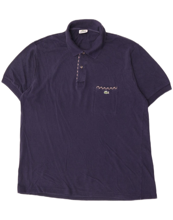 Мужская рубашка-поло Lacoste, размер 6 XL, темно-синяя, хлопок