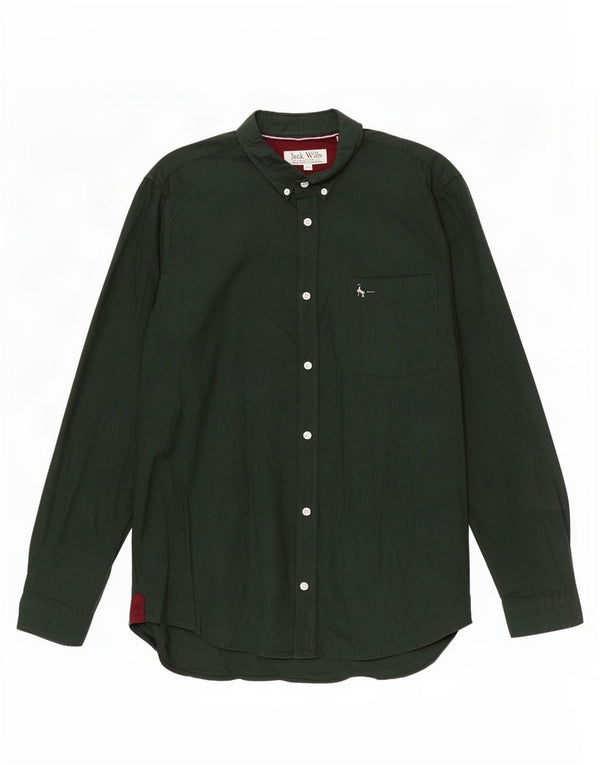 Мужская рубашка приталенного кроя Jack Wills XL, зеленый хлопок