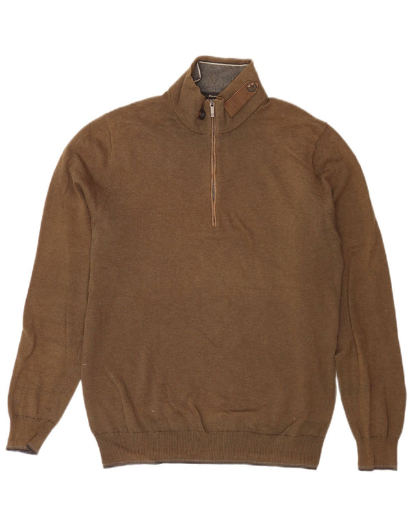 Мужской джемпер с воротником на молнии Massimo Dutti, средний хаки